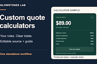 build a custom website quote calculator in HTML CSS and javascript