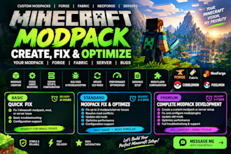 create, fix and optimize your minecraft modpack forge fabric server bug