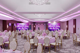 design 3d wedding event hall birthday decoration  showroom conference auditorium