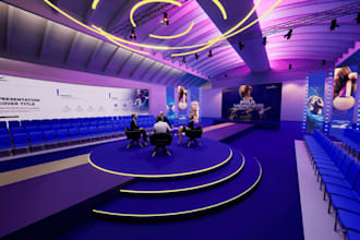 design 3d wedding event hall birthday decoration  showroom conference auditorium