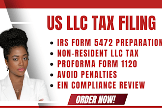 e file your US non resident llc tax return and irs form 5472