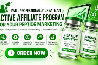 professionally create an active affiliate program for your peptide marketing