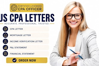 prepare licensed US CPA letters audit financial reports CPA comfort letter