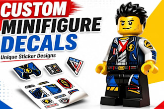 design custom lego minifigure decal sticker lego character