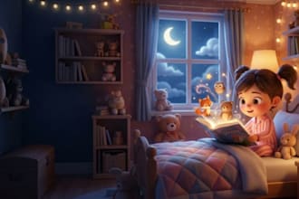 3d bedtime kids art illustration