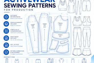 create professional activewear sewing patterns for production