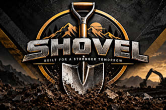design a professional gardening, landscaping, or construction shovel logo