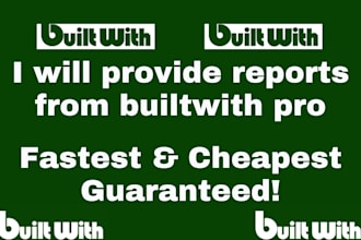 provide 9 builtwith pro reports in 12 hours max for just USD 180