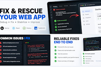 fix and finish your existing saas or ai built web app