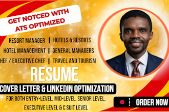 write an ats friendly hospitality hotel resume and CV