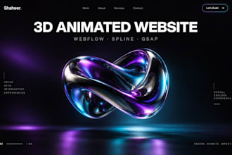 design 3d animated website with webflow spline and gsap scroll animation