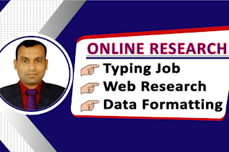 do online research, typing and web research