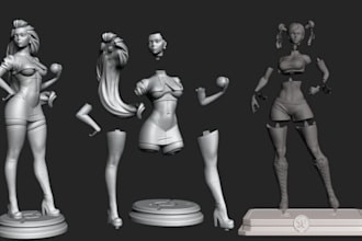 sculpt custom 3d model for printing, 3d human figures 3d character printable stl