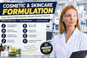 develop professional product formulations for skincare and haircare