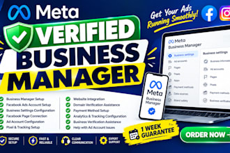 create and set up a verified facebook business manager and ads account