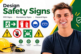 design ppe signs, mandatory safety signs and workplace hazard signage systems