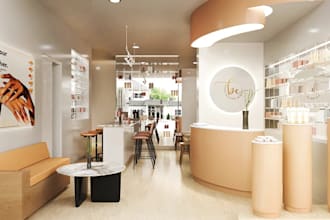 refurnish nail salon interior,modern beauty spa layout,esthetician studio design