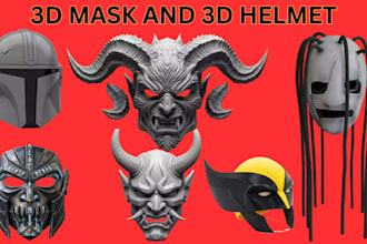 sculpt 3d mask 3d helmet cosplay 3d mask model halloween mask for 3d printing