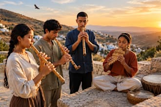 record authentic pan flue, ethnic flute, and wood winds