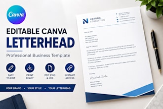 create editable canva business letterhead template