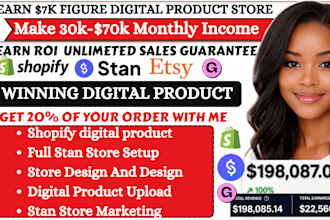 manage shopify digital product store, stan store setup, stan store marketing