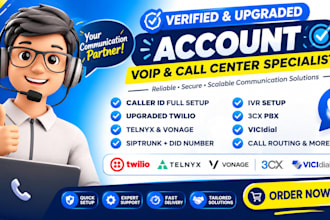 verified twilio telnyx account inbound outbound call autodialer 3cx ivr p1bot