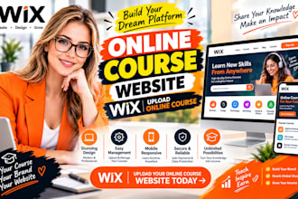 build a wix online course website and membership site