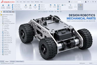 design robotics mechanical parts, robot chassis solidworks 3d cad prototype