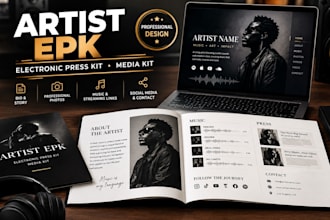design a professional artist epk electronic press kit and media kit
