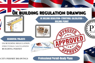 do structural drawing and calculation for UK building regulation drawing