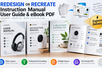 redesign or recreate your instruction manual, user guide, and ebook PDF