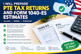 prepare state pass through pte tax return and form 1040 es estimate