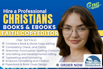 proofread, edit and format your christian book, ebook, novel or articles