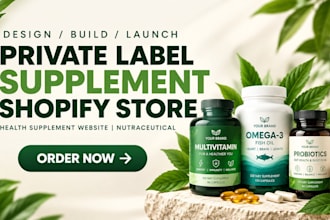 private label supplement shopify store health supplement website nutraceutical