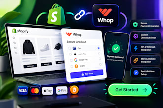 do whop payment integration shopify store setup and shopify payment checkout