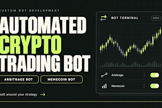 develop automated crypto trading bot, arbitrage bot, memecoin bot