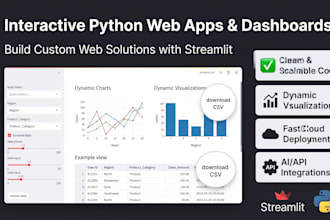 develop interactive python web apps and dashboards in streamlit