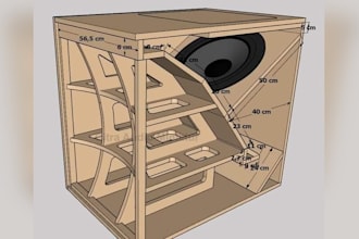design a professional speaker enclosure, speaker box and subwoofer cabinet