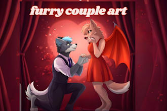 draw furry sfw couple fursona nsfw anthro anime digital comission character art