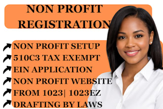 do non profit registration, 501c3 tax exempt status, form 1023, bylaws and ein