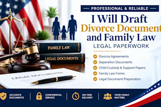 draft professional divorce documents and family law legal paperwork