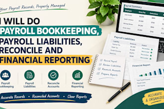 do payroll bookkeeping, payroll liabilities, reconcile and financial reporting