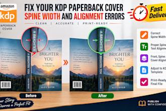 fix your KDP paperback cover spine width and alignment errors
