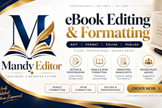 professionally edit and format your ebook for kindle and epub