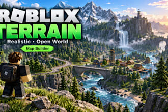 create realistic roblox terrain map and detailed game environment