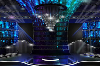 design a professional 3d event stage and concert stage