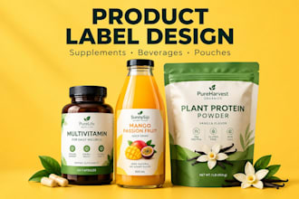 be your product label packaging designer for bottles, beer can and pouches