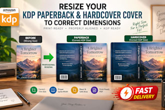 resize your KDP paperback and hardcover cover to correct dimensions