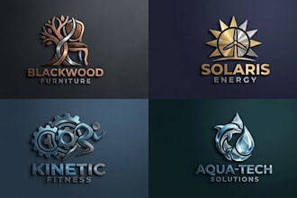 design modern 3d metallic and luxury business logo