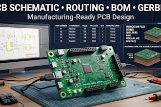 create pcb schematic, routing, bom and fabrication files for pcbway jlcpcb